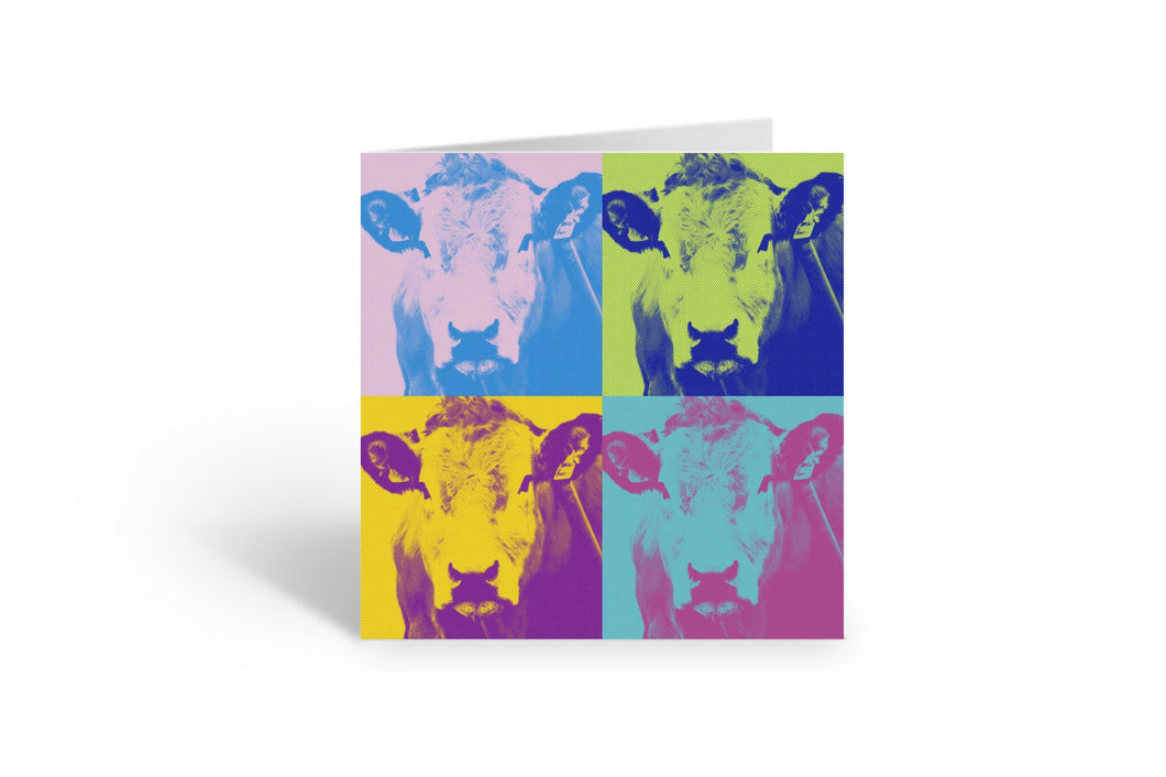 Pop Art Cow - Greetings Card